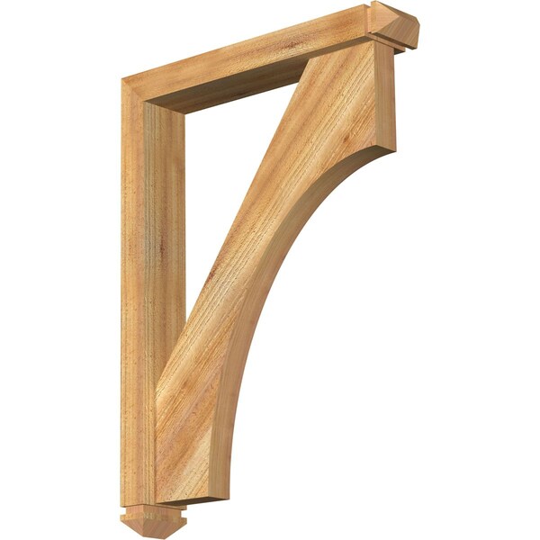 Ekena Millwork Westlake Arts and Crafts Rough Sawn Bracket w/ Offset Brace, Western Red Cedar, 4"W x 22"D x 30"H BKT0402X22X30WTL03RWR - main